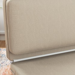 Taitettava 2-in-1 lepotuoli ja vieraspatja, samettipäällinen, 120 cm leveä, beige