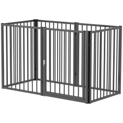 Koiraportti ja pentuaitaus 6 paneelia teräs sisä ja ulkokäyttöön musta