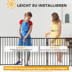 Koiraportti ja pentuaitaus 6 paneelia teräs sisä- ja ulkokäyttöön musta