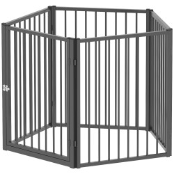 Koiran aitaus sisäkäyttöön 5 teräspaneelia taittuva koira aitaus musta