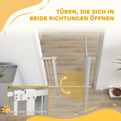 Koiraportti ilman porausta teräs, säädettävä 76–104 x 94 cm, valkoinen