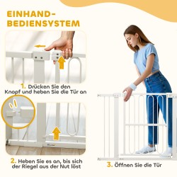 Koiraportti sisäkäyttöön 76–104 x 76 cm, teräs ja muovi, valkoinen