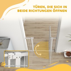 Koiraportti sisäkäyttöön 76–104 x 76 cm, teräs ja muovi, valkoinen