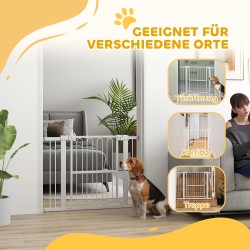 Koiraportti sisäkäyttöön 76–104 x 76 cm, teräs ja muovi, valkoinen