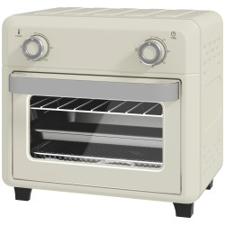 Kiertoilmauuni 10 L 1000 W grillaukseen leivontaan ja frittaukseen ajastin konepesun kestävät osat cremevalkoinen