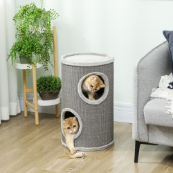 Kissan raapimistorni 2 kerrosta sisalilla Ø35x60 cm 1–2 kissalle vaaleanharmaa