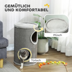 Kissan raapimistorni 2 kerrosta sisalilla Ø35x60 cm 1–2 kissalle vaaleanharmaa