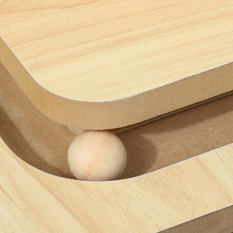 Kissan raapimispuu 3-in-1 sisalilla ja leikkiradalla, enintään 10 kg, 39,5 x 39,5 x 87 cm, tammi/kermanvalkoinen