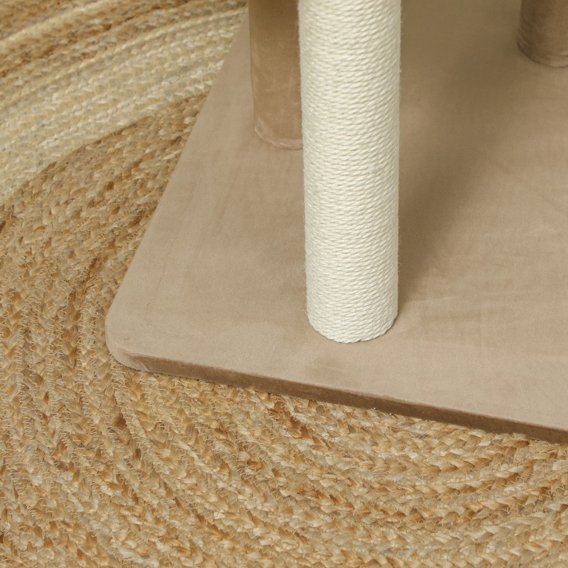 Raapimapuu kissoille, 2 tasoa, lastulevy ja plyysi, 56 x 54 x 86 cm, enint. 7 kg, ruskea