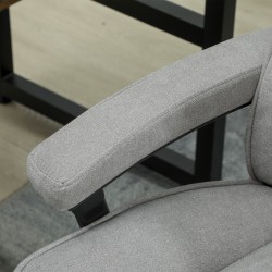 Korkea toimistotuoli raskaammille käyttäjille, 200 kg kantavuus, paksu pehmuste, polyesterikangas, vaaleanharmaa