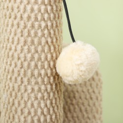 Kissan raapimispuu sisalilla ja nystyräpinnalla, leikkipallo, 54 cm, vaaleanruskea-kermanvaalea