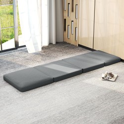 Taitettava lattianojaistuoli ja patjasohva, samettipäällinen, 75 x 268 cm, tummanharmaa