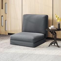 Taitettava lattianojaistuoli ja patjasohva, samettipäällinen, 75 x 268 cm, tummanharmaa