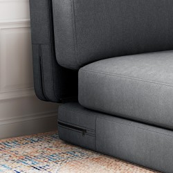 Taitettava lattianojaistuoli ja patjasohva, samettipäällinen, 75 x 268 cm, tummanharmaa