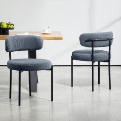 Ruokapöydän tuolit fleece-verhoilu teräsjalat 2 kpl harmaa