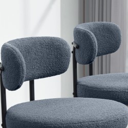 Ruokapöydän tuolit fleece-verhoilu teräsjalat 2 kpl harmaa