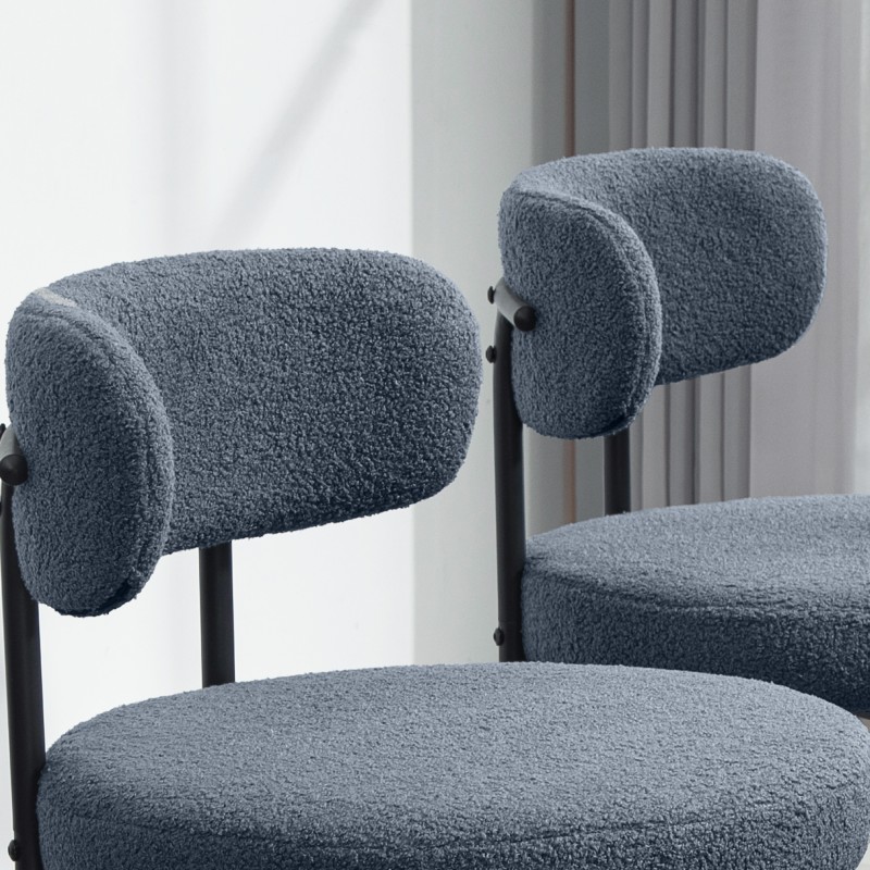 Ruokapöydän tuolit fleece-verhoilu teräsjalat 2 kpl harmaa