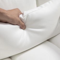 Ergonominen toimistotuoli jalkatuella, keinonahkaa, istuinkorkeus 48–56 cm, valkoinen