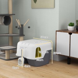 Kissanvessa kannella ja lapiolla, muovia, 50 x 50 x 39 cm, cremevalkoinen