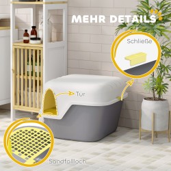 Kissanvessa kannella ja lapiolla, muovia, 50 x 50 x 39 cm, cremevalkoinen