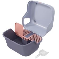 Kissanvessa kannella ja hiekkalapiolla muovia 50 x 50 x 39 cm violetti