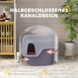 Kissanvessa kannella ja hiekkalapiolla, muovia, 50 x 50 x 39 cm, violetti