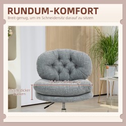 Työtuoli ilman käsinojia, säädettävä korkeus, paksu pehmuste, pellavaa muistuttava verhoilu, harmaa