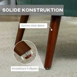 Nojatuoli käsinojilla ja lannetyynyllä, samettinen kangas, puujalat, tummanvihreä