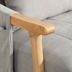 Keinutuoli leveällä istuimella ja lanneltyynyllä, kumipuurunko, 65x90x98 cm, harmaa