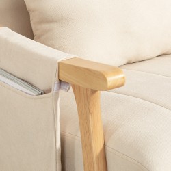 Keinutuoli leveällä istuimella ja lannetyynyllä, kumipuurunko, 120 kg, beige