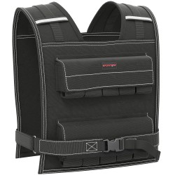 Säädettävä painoliivi 1 20 kg irrotettavilla metallipainoilla ja heijastimilla musta