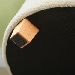 Säilytysrahi olohuoneeseen, puujalat, Ø45 x 41 cm, 40,5 L, kermanvalkoinen