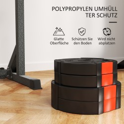 Levypainosetti 4 kpl koti- ja salitreeniin, 2 x 7,5 kg + 2 x 5 kg, muovi/hiekka, musta