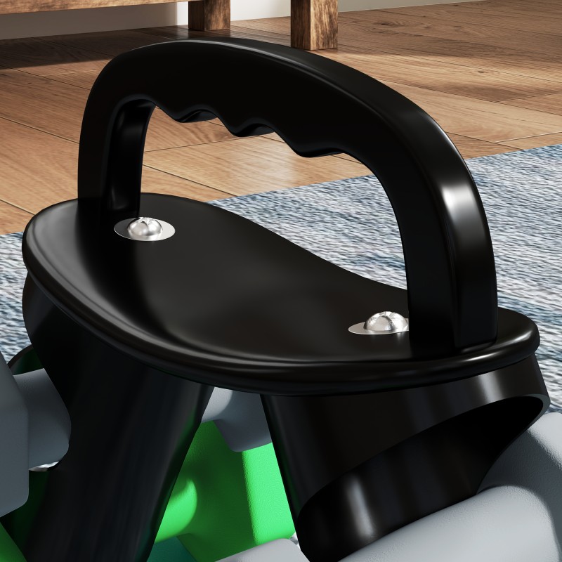 Käsipainosetti telineellä 6 kpl (2 x 1 kg, 2 x 2 kg, 2 x 3 kg), metalli/muovi, harmaa/vihreä/turkoosi