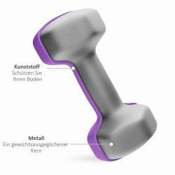 Käsipainosetti telineellä 6 kpl 1–3 kg lihaskuntoharjoitteluun, metalli/muovi, monivärinen