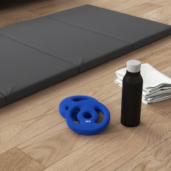 Levypainosetti kotitreeniin 2 x 5 kg, metalliydin ja muovipinta, Ø2,5 cm, sininen