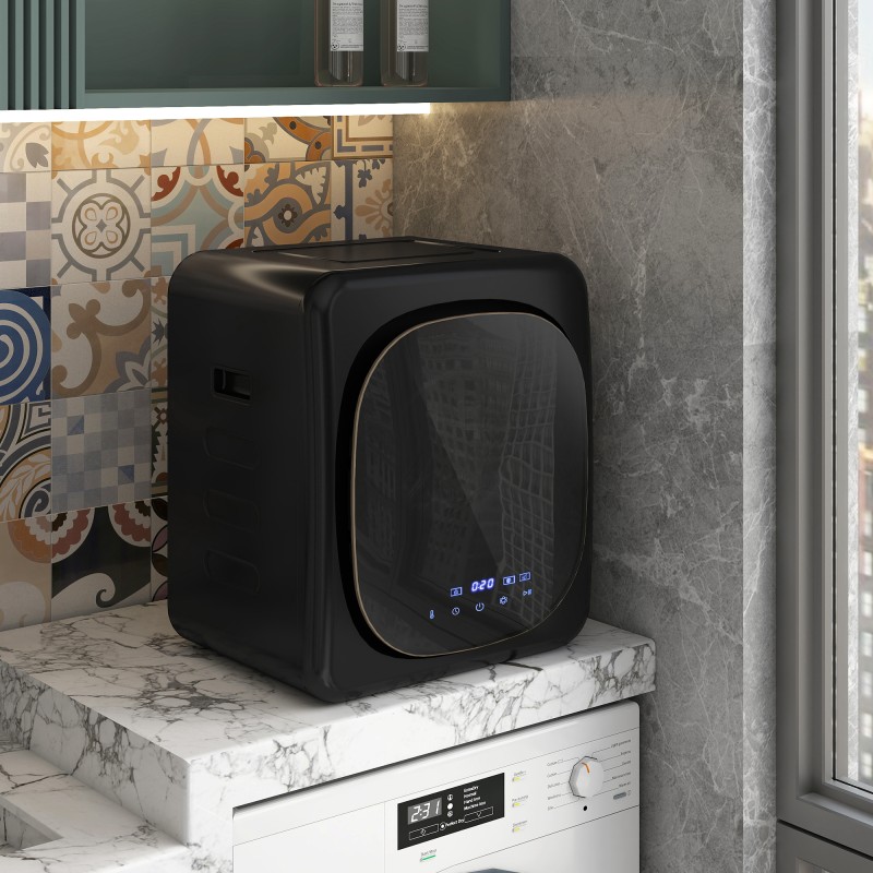 Kompakti rumpukuivain UV-desinfioinnilla, 4 kg, ruostumaton teräs, musta