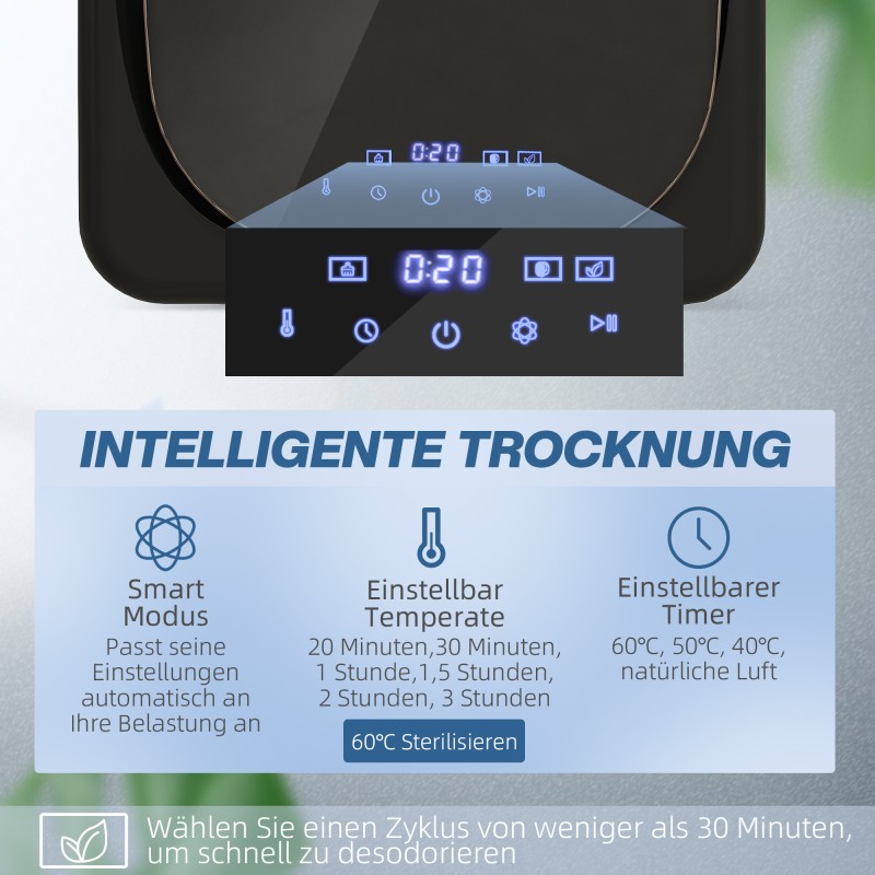 Kompakti rumpukuivain UV-desinfioinnilla, 4 kg, ruostumaton teräs, musta