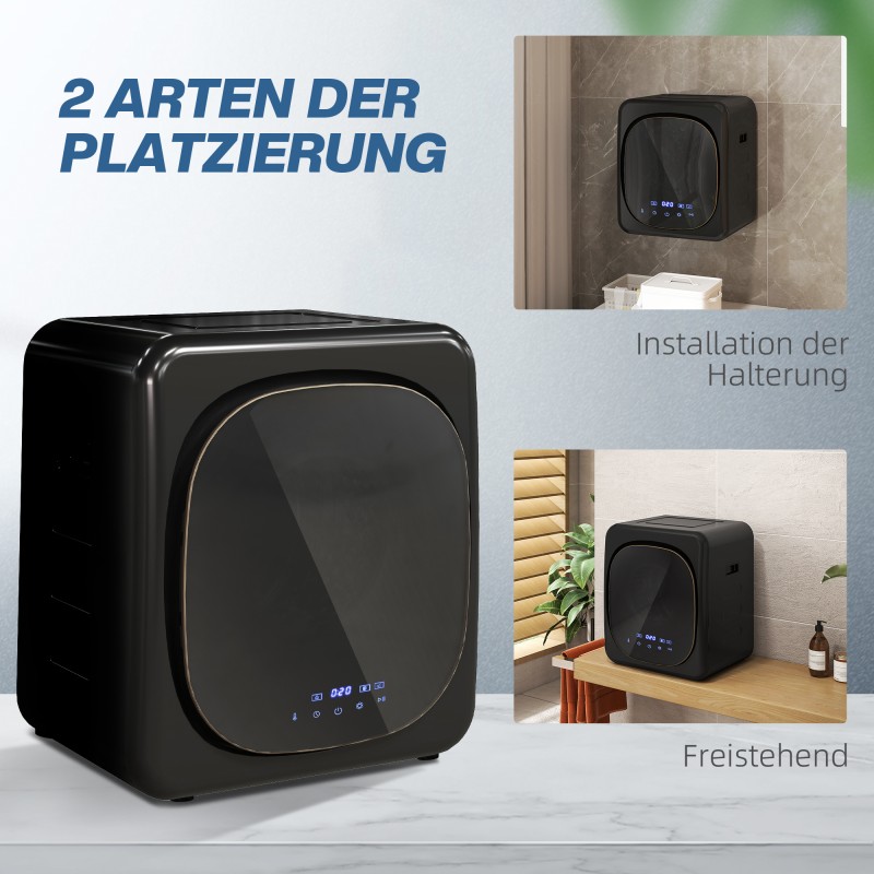 Kompakti rumpukuivain UV-desinfioinnilla, 4 kg, ruostumaton teräs, musta