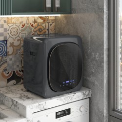 Kuivausrumpu UV-desinfioinnilla, kompakti, 4 kg kapasiteetti, ruostumaton teräs, harmaa