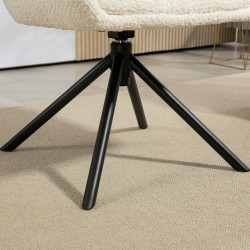 Kääntyvä nojatuoli olohuoneeseen, pehmeä verhoilu, metallijalat, cremevalkoinen, enint. 120 kg