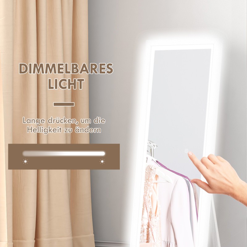 Kokovartalopeili LED-valaistuksella, dimmattava, 3 värilämpötilaa, 40 x 160 cm, valkoinen