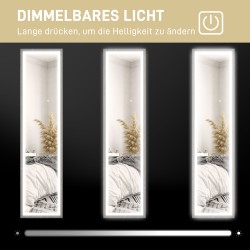 LED-kokofiguurin peili kosketusohjauksella, himmennettävä, 3 värilämpötilaa, 40 x 160 cm, harmaa