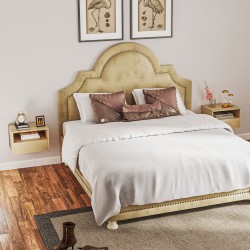 Seinään kiinnitettävä yöpöytäsetti makuuhuoneeseen, lastulevy, 45 x 35 x 27,5 cm, 2 kpl, luonnonvärinen