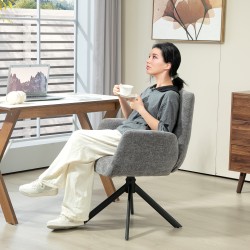 Kääntyvä nojatuoli 360°, paksu pehmuste, kangasverhoilu, teräsjalat, tummanharmaa