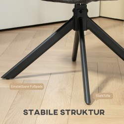 Nojatuoli, pyörivä 360°, kangasverhoilu, teräsjalat, kantavuus 120 kg, musta