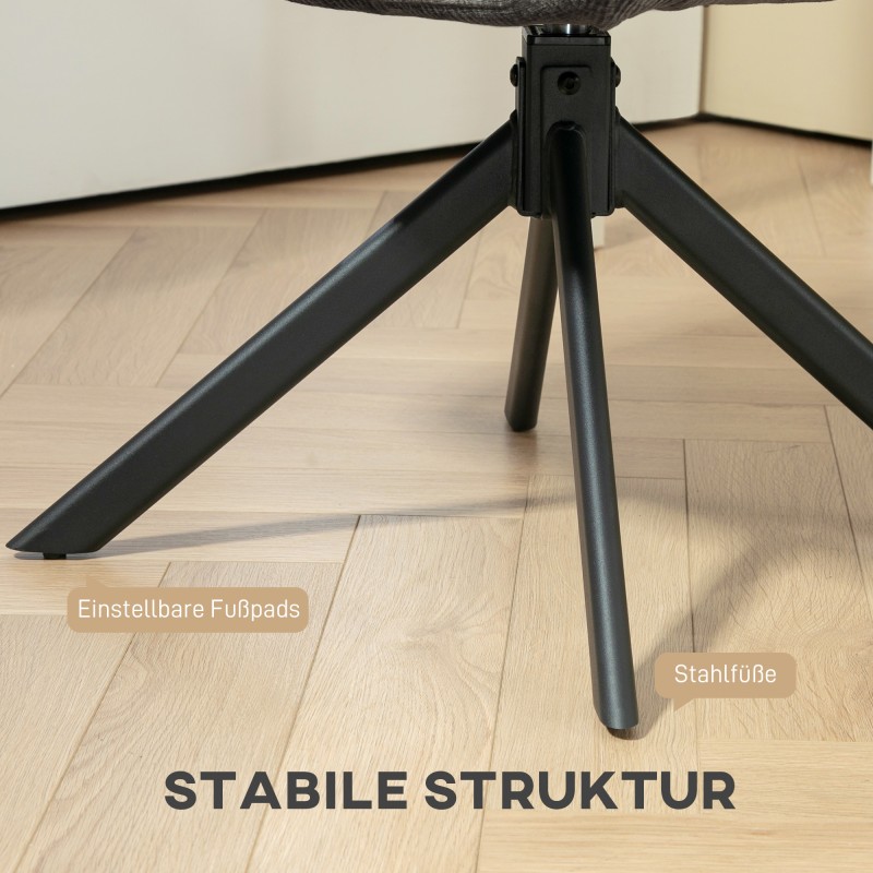 Nojatuoli, pyörivä 360°, kangasverhoilu, teräsjalat, kantavuus 120 kg, musta