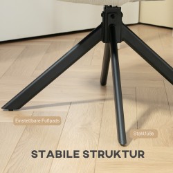 Kääntyvä nojatuoli olohuoneeseen, polyesteriverhoilu, kantavuus 120 kg, cremevalkoinen