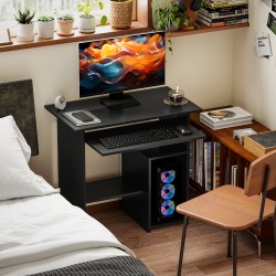 Tietokonepöytä työpöytä lastulevy 80 x 45 x 75 cm musta