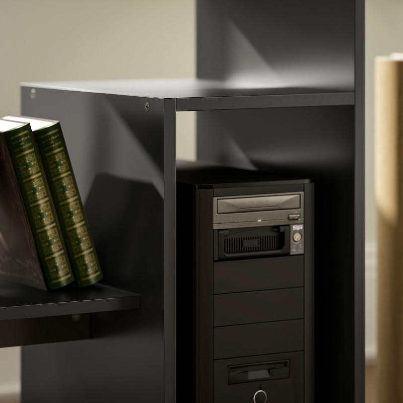 Tietokonepöytä työpöytä lastulevy 80 x 45 x 75 cm musta